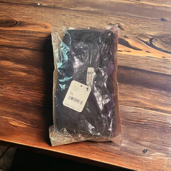 FREE PEOPLE Magic Hour Velvet Bodysuit in Deep Sea Combo Sz M - Picture 6 of 6